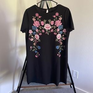 Target, Black floral dress, Size Medium.
